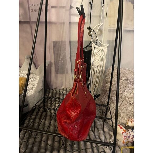 Vintage red brahmin Asher tote bag/purse pocketbook melbourne/asher - Picture 8 of 13